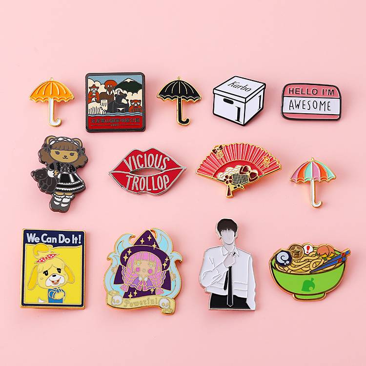 Direct Sell Metal Cartoon Girl Hard Enamel Pin Custom Bulk Lapel Pins